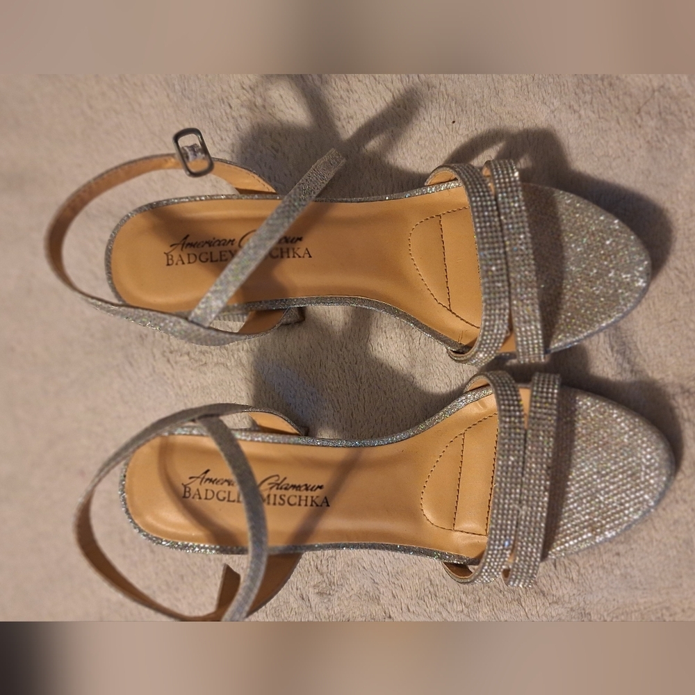 Badgley Mischka Sparkling Silver Heels